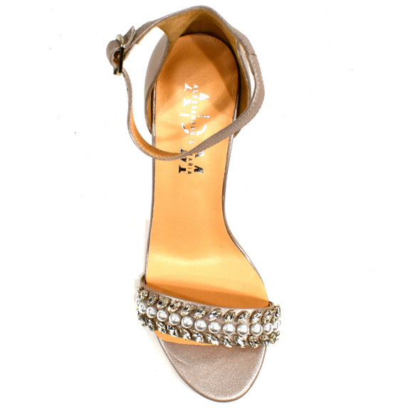 ALESSANDRO DI MARIA LEATHER HEELED SANDALS - Picture 6 of 7